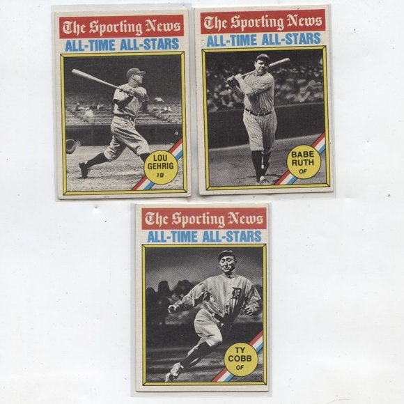 3 1979 TOPPS BASEBALL LEGENDS CARDS BABE RUTH GEHRIG COBB NICE LOT - Picture 1 of 1